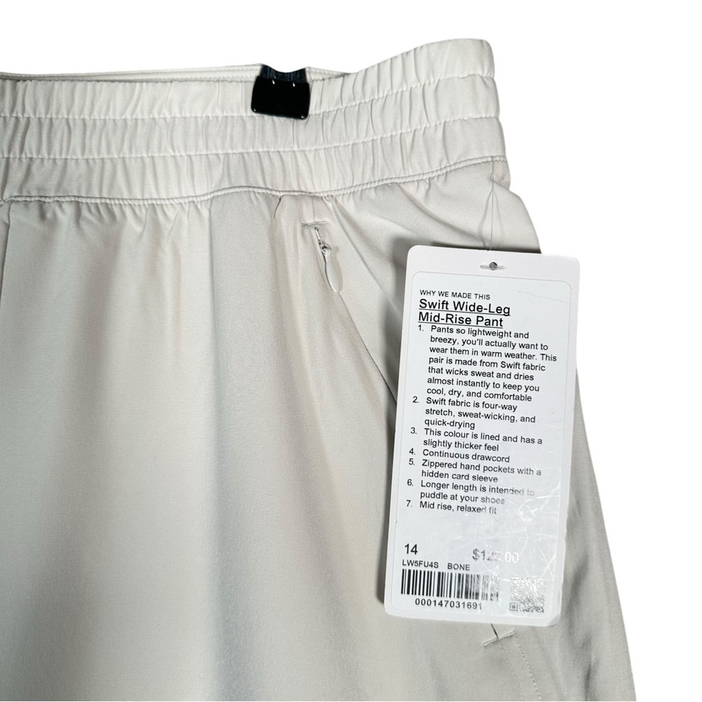 LULULEMON Swift Wide Leg Mid Rise Pant in bone - Picture 10 of 13